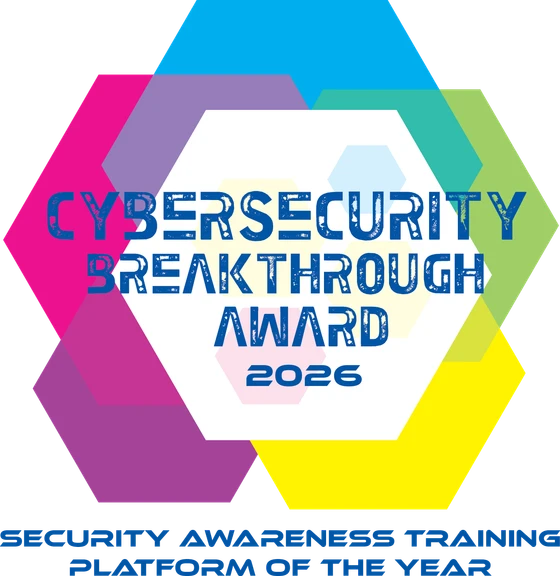 CyberSecurity Breakthrough Award 2026, Security Awareness Training Platform of the Year badge