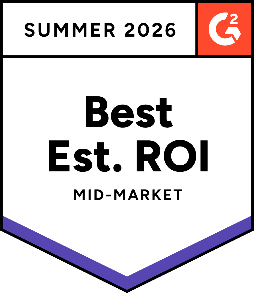 G2 Best Est. ROI — Mid-Market, Summer 2026