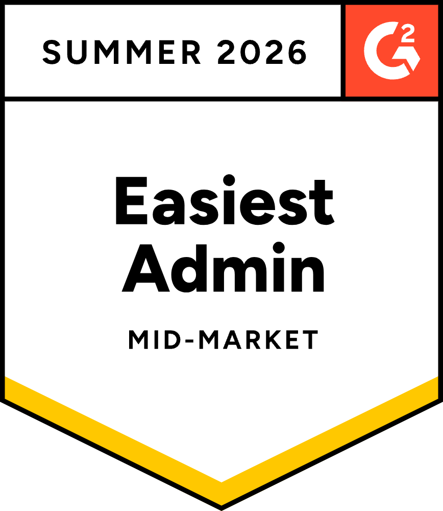 G2 Easiest Admin — Mid-Market, Summer 2026