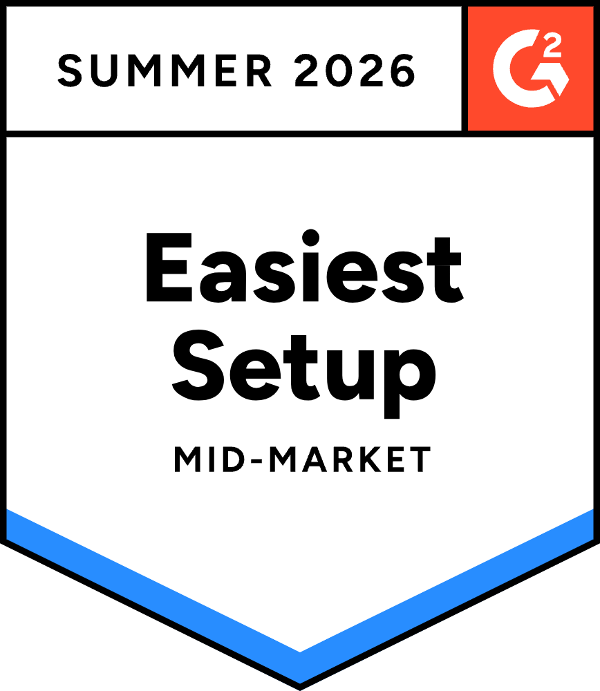 G2 Easiest Setup — Mid-Market, Summer 2026