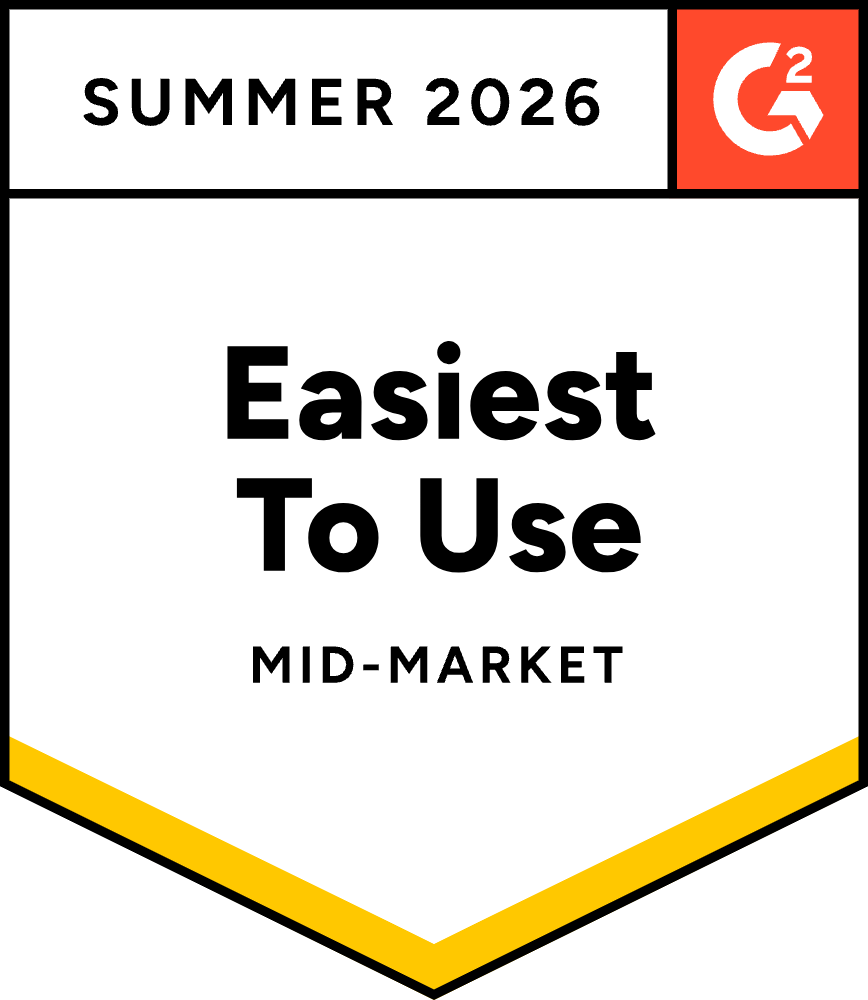 G2 Easiest To Use — Mid-Market, Summer 2026