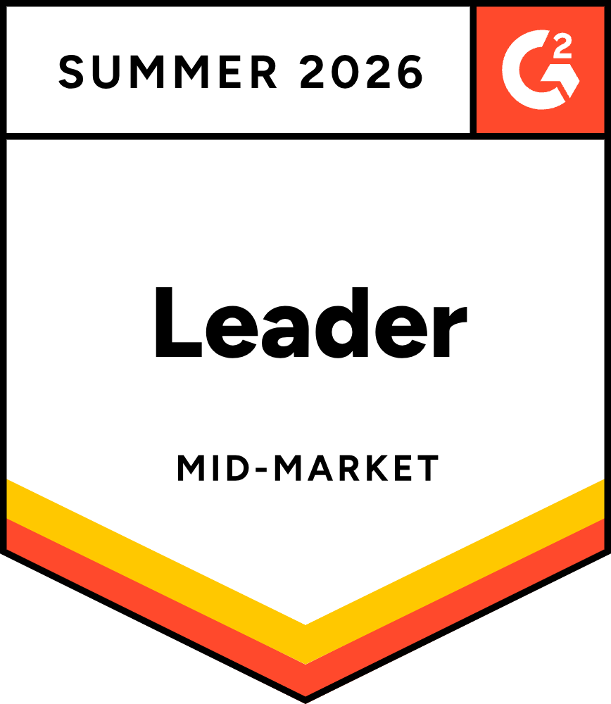 G2 Leader — Mid-Market, Summer 2026
