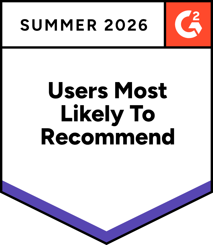 G2 Users Most Likely To Recommend, Summer 2026