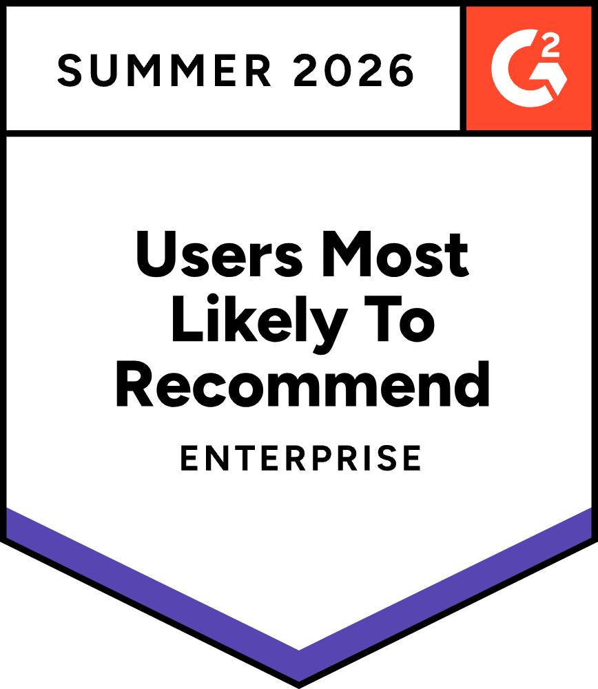 G2 Users Most Likely To Recommend — Enterprise, Summer 2026